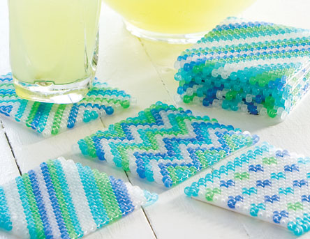 Geometric Beaded Coasters